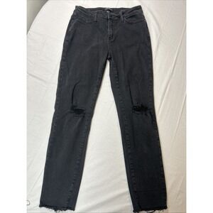 Judy Blue Jeans Women's Size 28 Slim Fit Black Distressed Denim